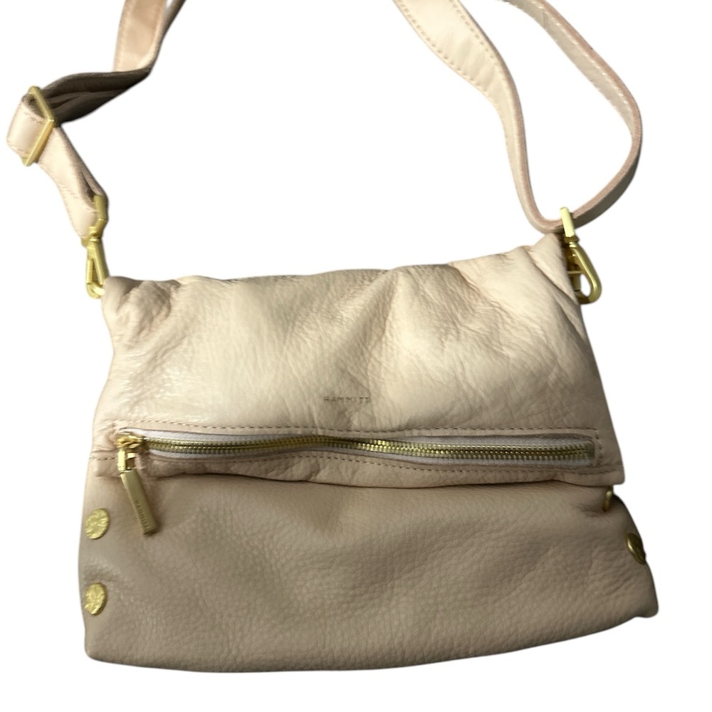 NWOT Hammitt pebbled leather blush pink adju removable strap crossbody gold acc